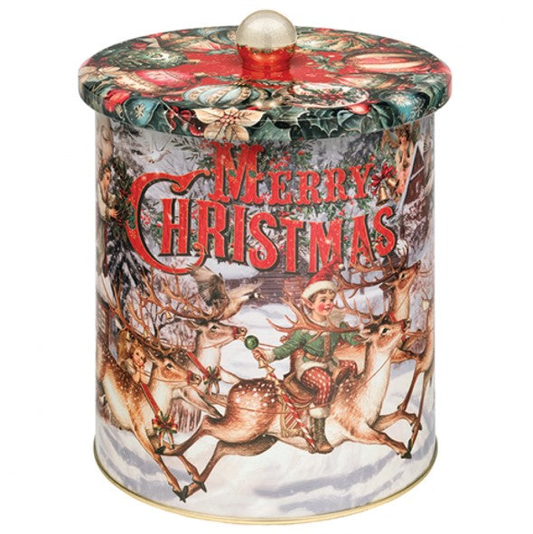 Vintage Christmas Biscuit Barrel