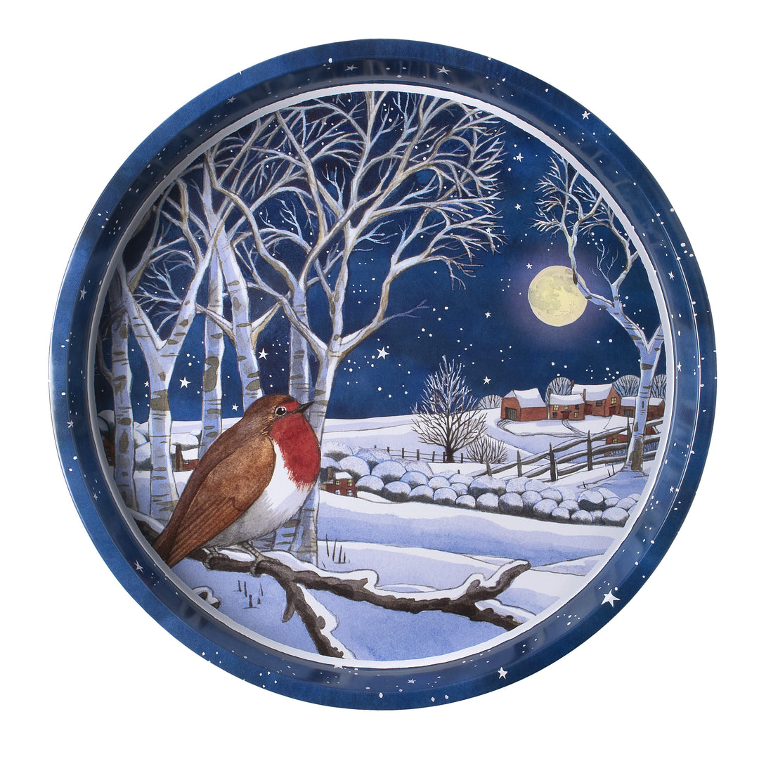 Midnight Robin Tin Tray
