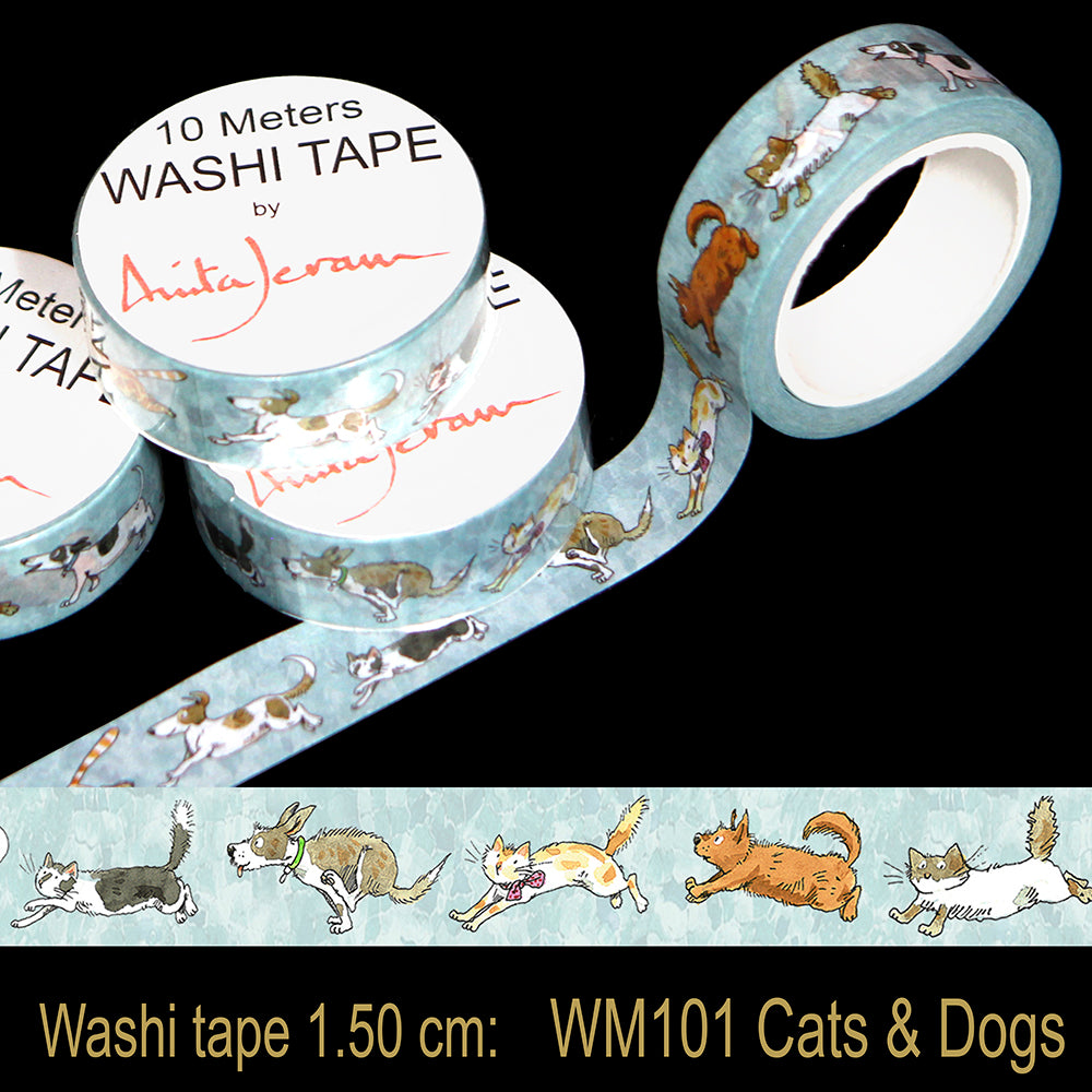 Cats & Dogs Washi Tape - 1.5 cm
