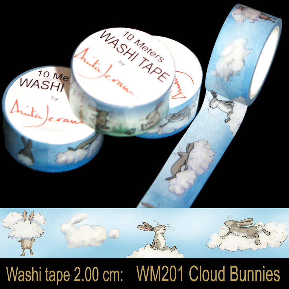 Cloud Bunnies Washi Tape - 2 cm