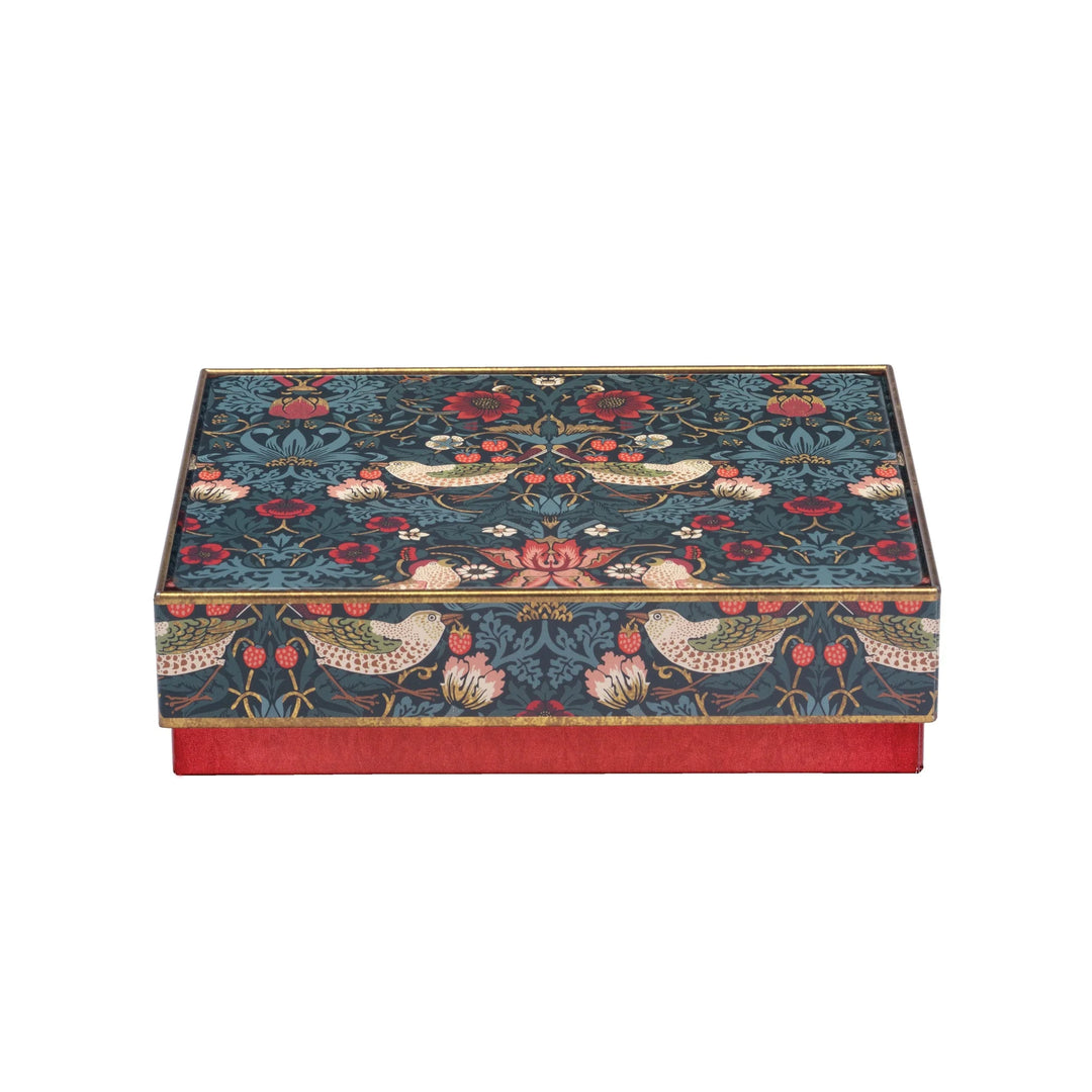 William Morris Arts & Crafts Green Strawberry Thief Medium Rectangular Tin