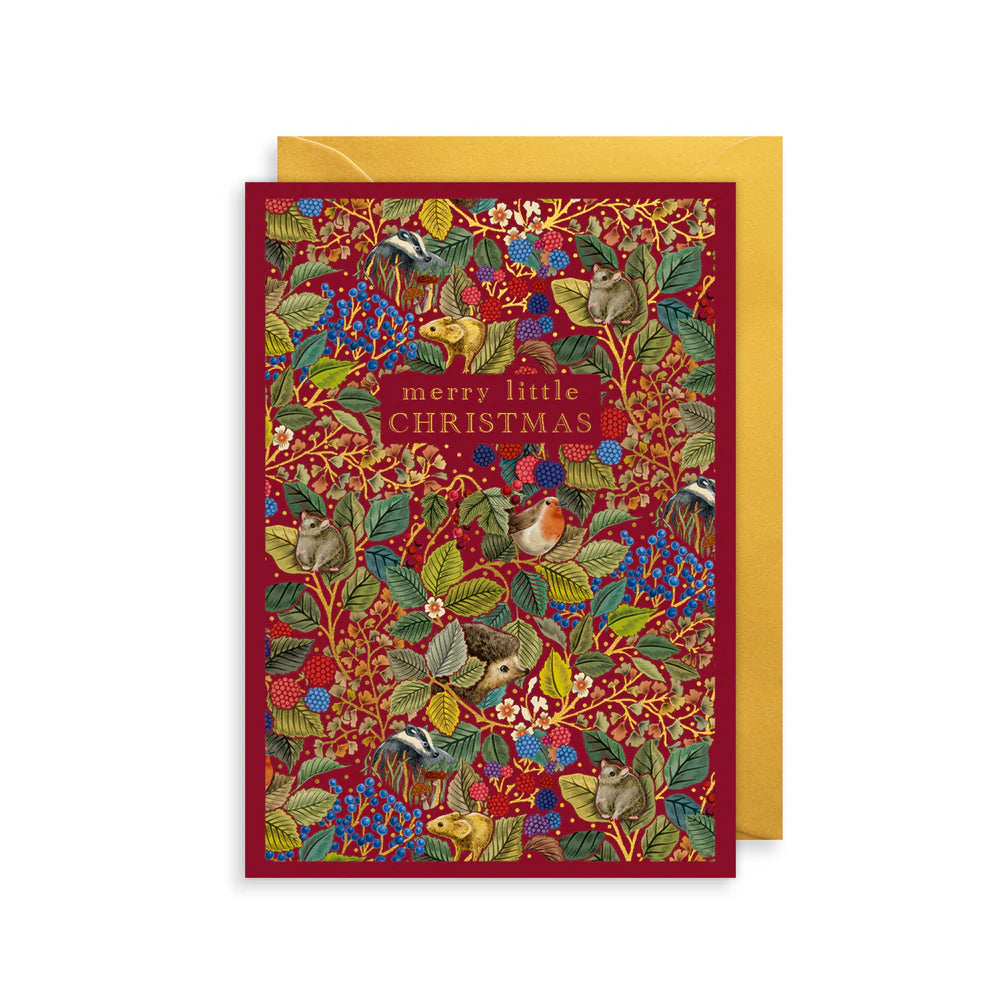 Golden Wildlife Christmas Greeting Card