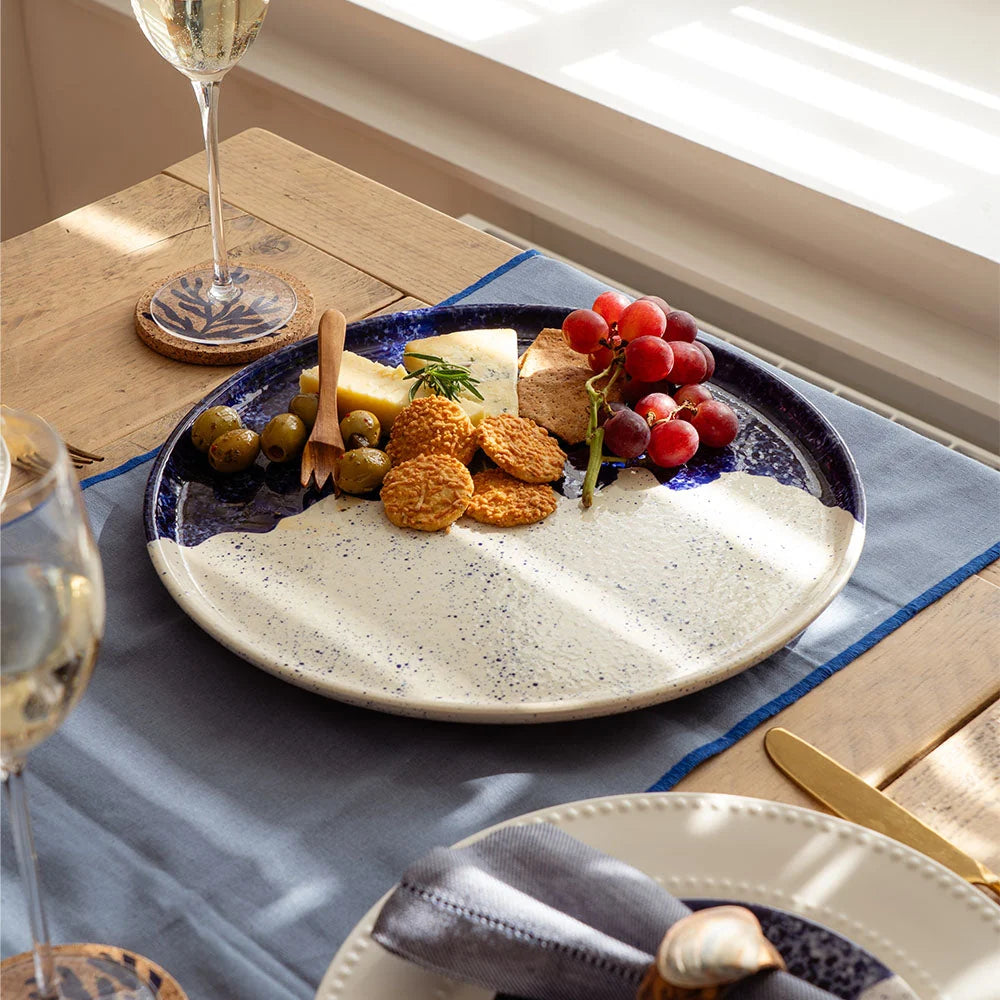 Blue Wave Ceramic Large Plate
