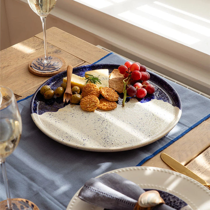 Blue Wave Ceramic Large Plate