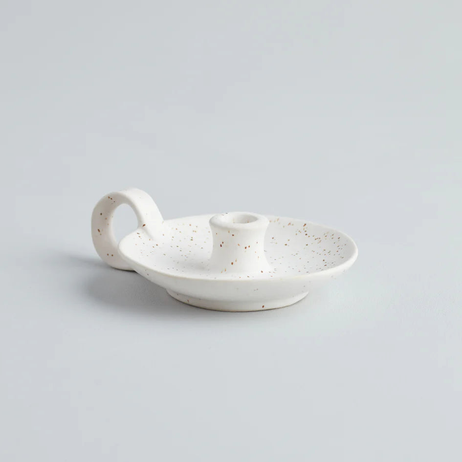 Speckled Candle Holder with Handle
