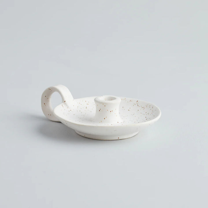 Speckled Candle Holder with Handle