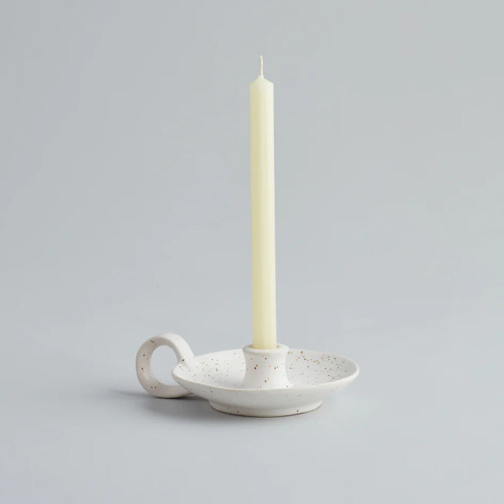 Speckled Candle Holder with Handle