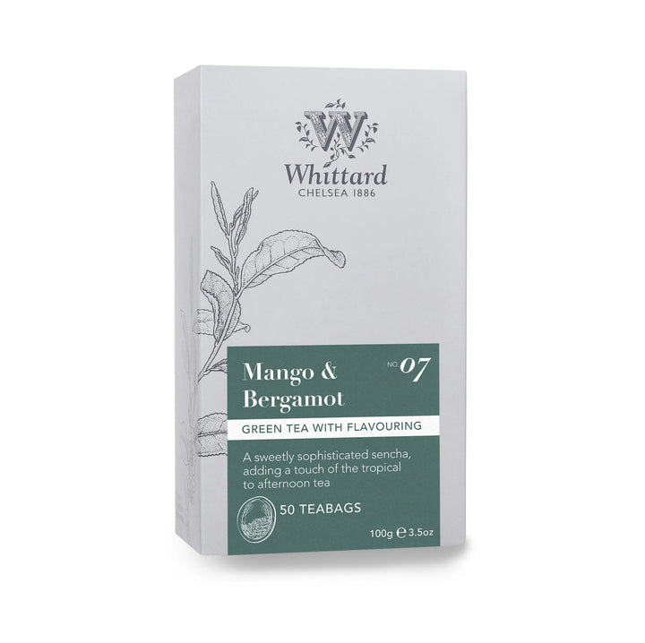 Whittard Mango and Bergamot Tea 50 Traditional Teabags Plastic Free