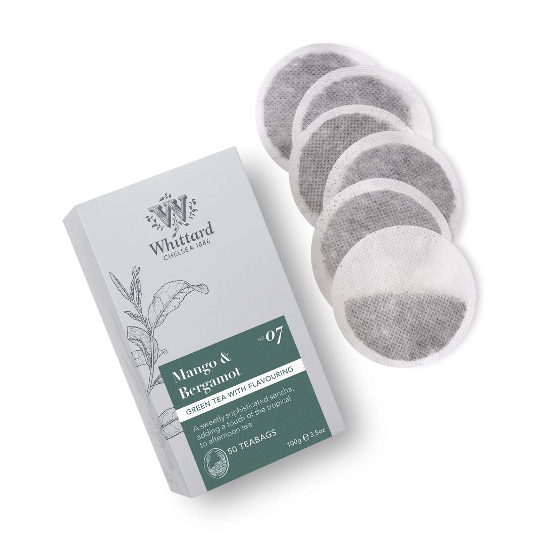Whittard Mango and Bergamot Tea 50 Traditional Teabags Plastic Free