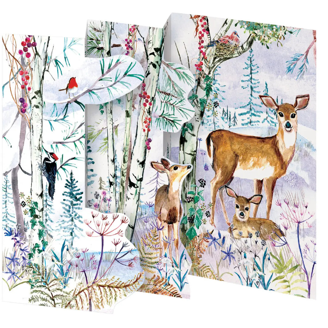 Wild Winter's Song Deer Tri-fold Card Pack