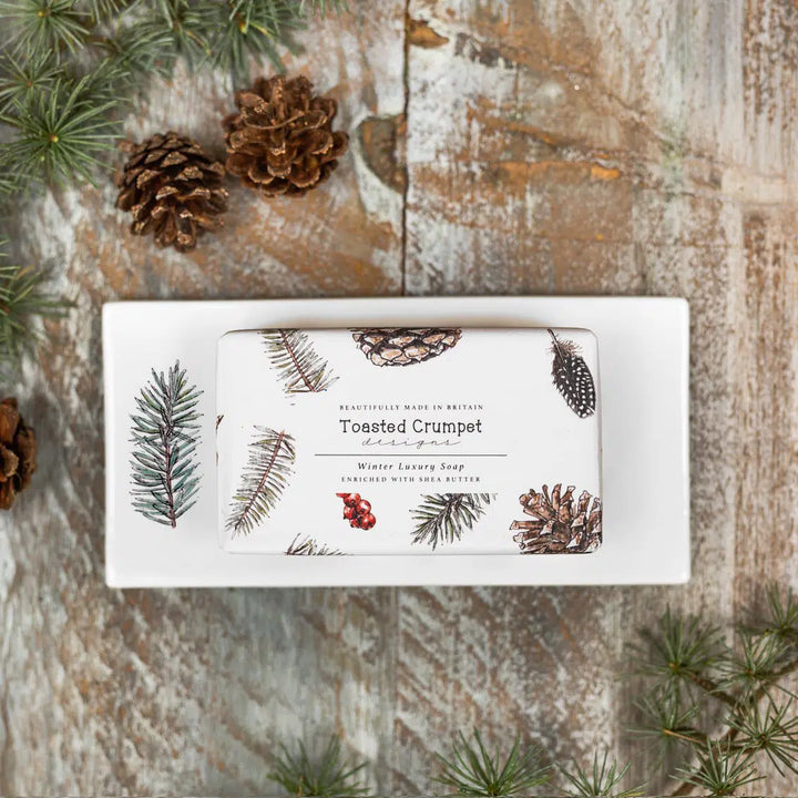 Winter Spruce Bone China Rectangular Soap Dish