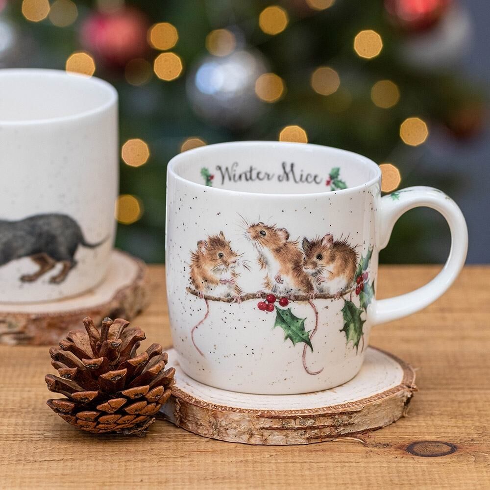 'Winter Mice' Small Bone China Mug