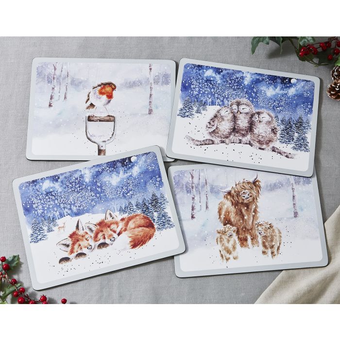 Wrendale Designs Set of 4 Large Winter Skies Placemats (15.7" x 11.7")