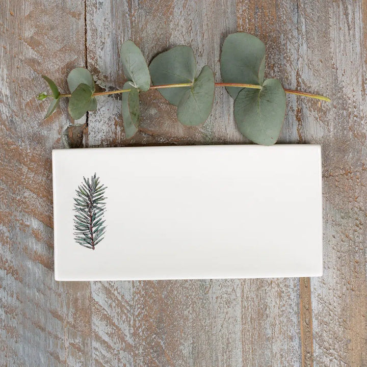 Winter Spruce Bone China Rectangular Soap Dish