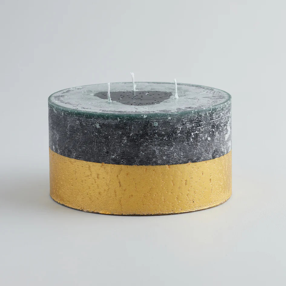 Winter Thyme Gold Half Dipped Multiwick Christmas Candle
