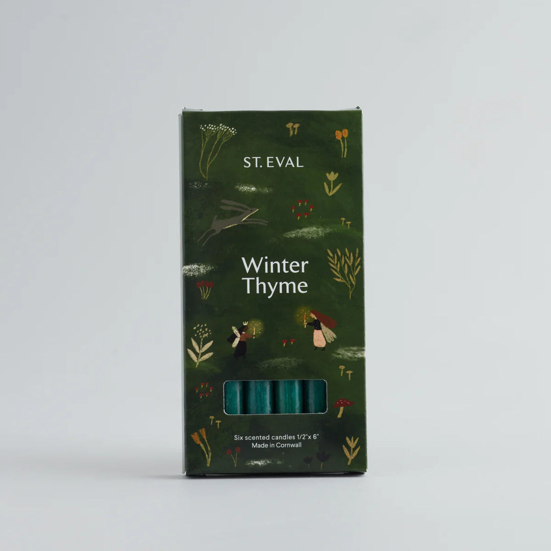 Winter Thyme 1/2" x 6" Fragranced Christmas Candles - Box of 6