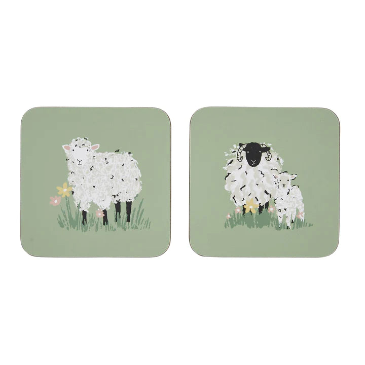 Woolly Sheep Coasters - Set of 4