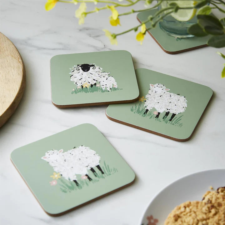 Woolly Sheep Coasters - Set of 4