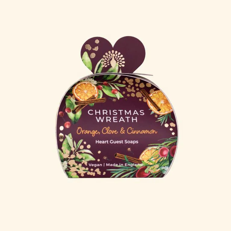 Christmas Tidings Christmas Wreath Heart Guest Soaps