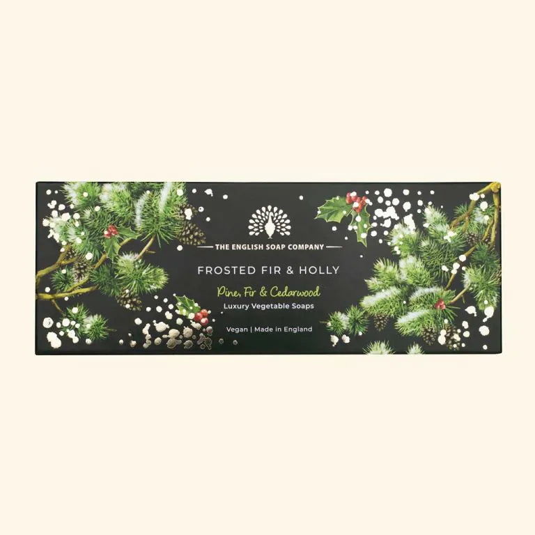 Christmas Tidings Frosted Fir and Holly Triple Soap Gift Box