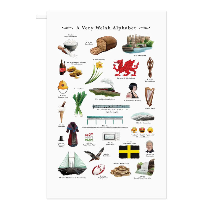 A Very Welsh Alphabet Tea Towel