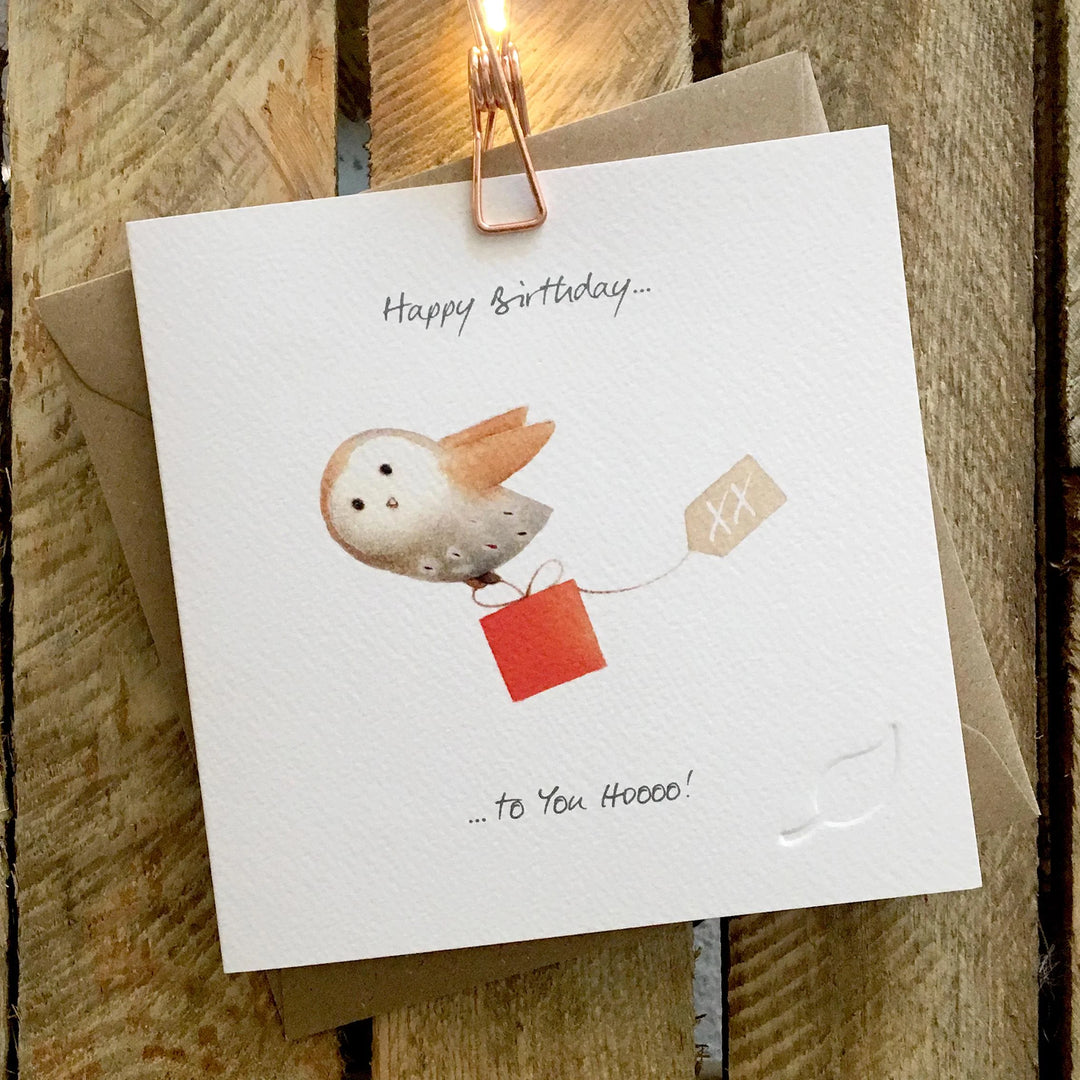 Happy Birthday to You Hooo Owl Card