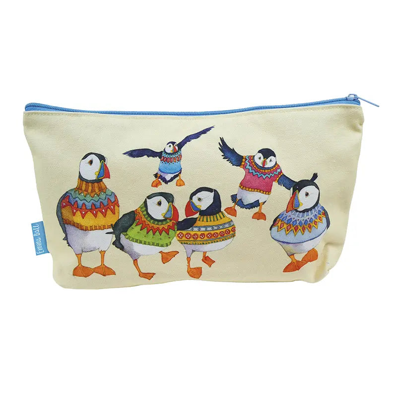 Woolly Puffins Zipped Pouch