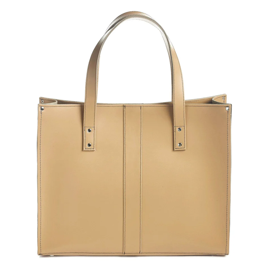Zatchels Handmade Leather Shopper - Iced Coffee