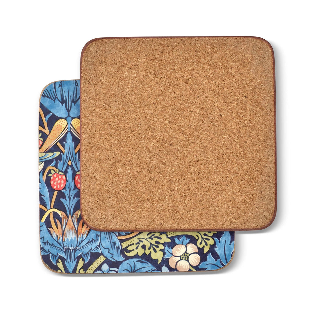 Pimpernel Morris and Co Strawberry Thief Blue Coasters - Set of 6