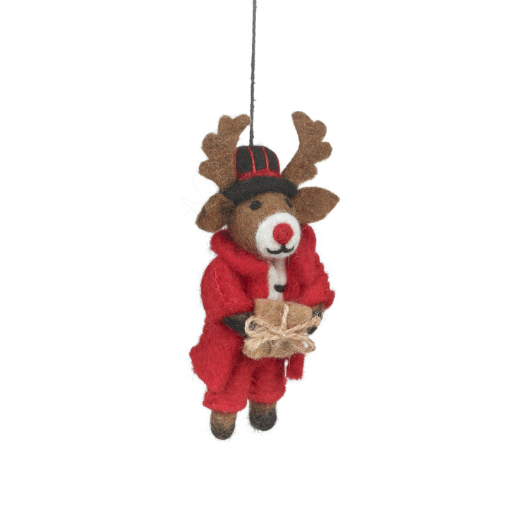 Dasher the Christmas Reindeer Handmade Felt Decoration