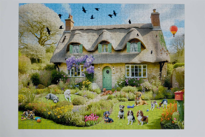 Dogs In A Spring Garden 1000 Piece Jigsaw