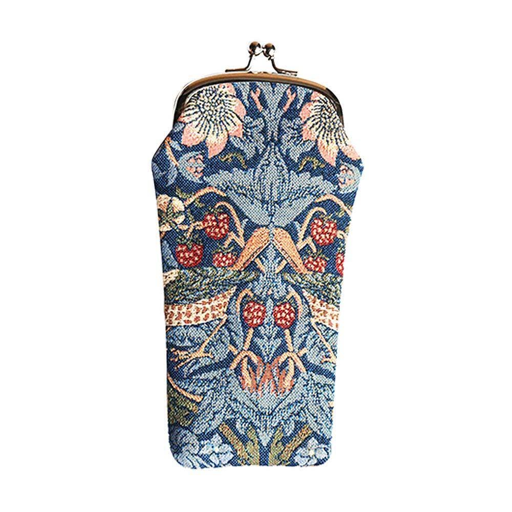 William Morris Strawberry Thief Blue Glasses Pouch