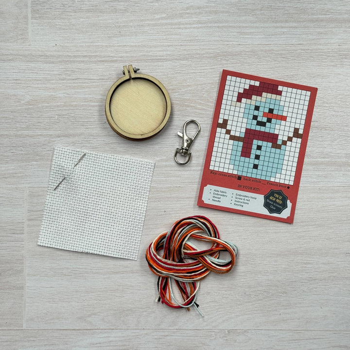Snowman Mini Matchbox Cross Stitch Kit