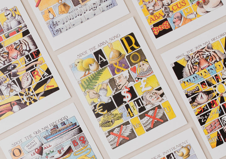 Spot the ABBA Song Card by Simon Drew