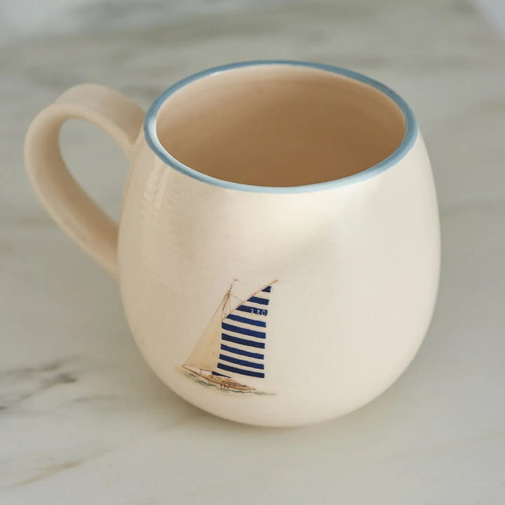Coastal Boats Large Stoneware Mug