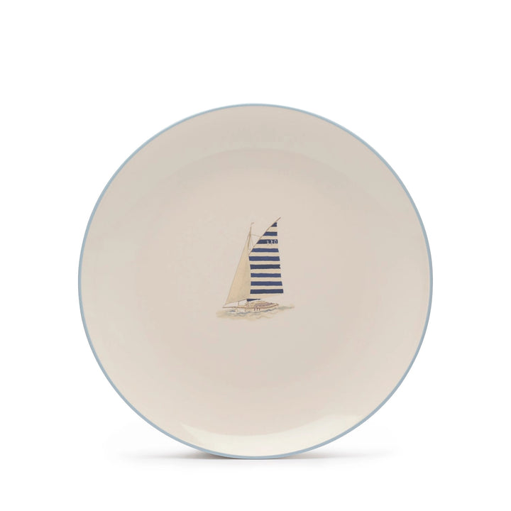 Coastal Boats Stoneware Dinner Plate
