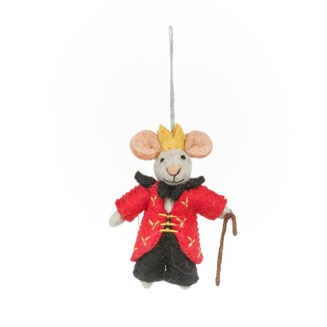 Nutcracker Mouse King Christmas Handmade Felt Hanging Decoration