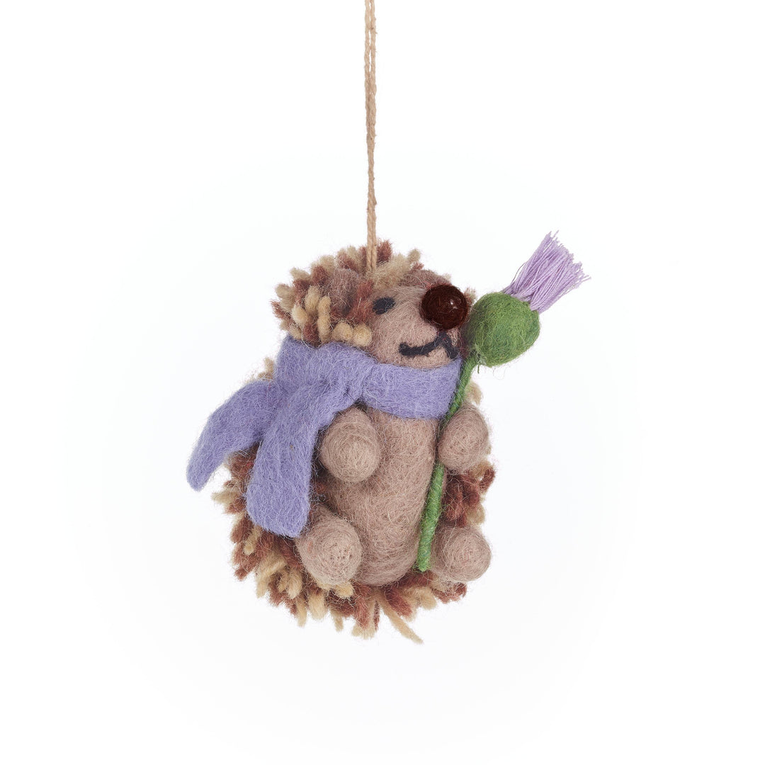 Handmade Felt Thea Hedgehog Woodland Hanging Decoration