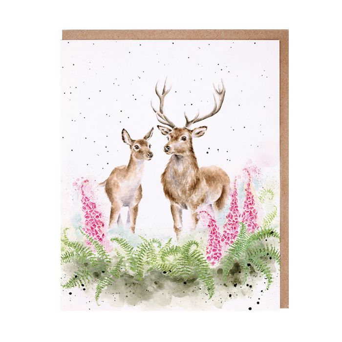 'Lord and Lady' Deer Blank Greetings Card