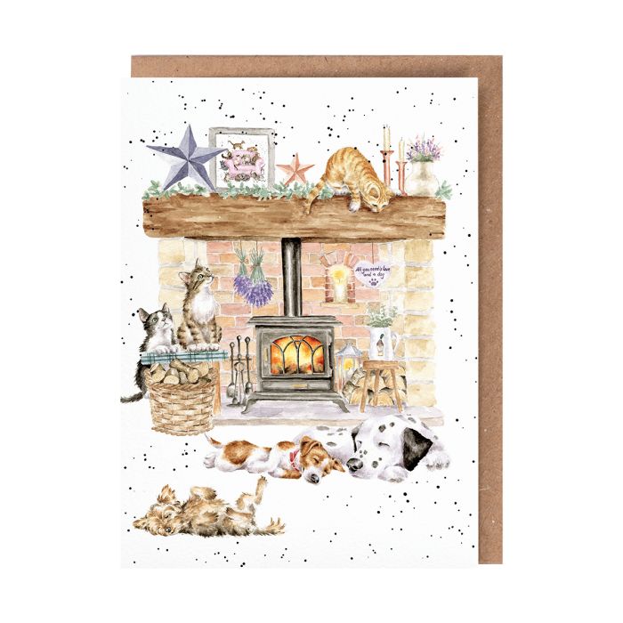 'There's no Place Like Home' Cat and Dog  Blank Greetings Card