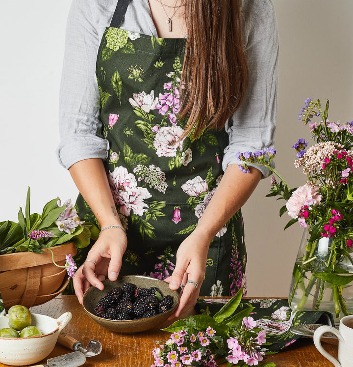 Summer Garden Apron - Dark Green