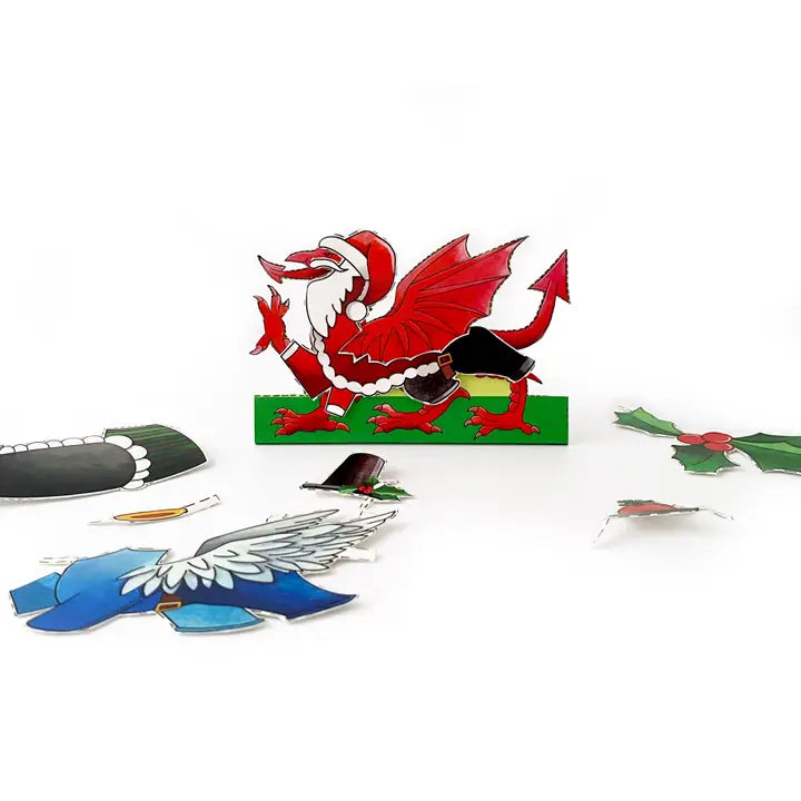 Dress a Welsh Dragon Christmas Card