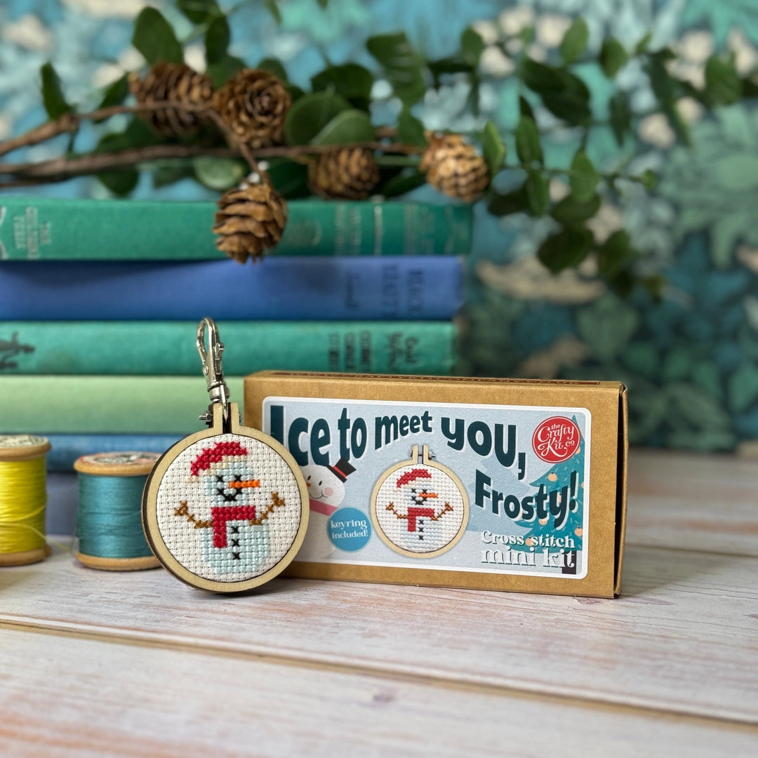 Snowman Mini Matchbox Cross Stitch Kit