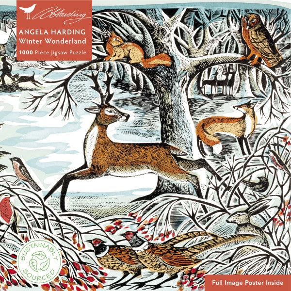 Winter Wonderland Adult Sustainable Jigsaw Puzzle by Angela Harding