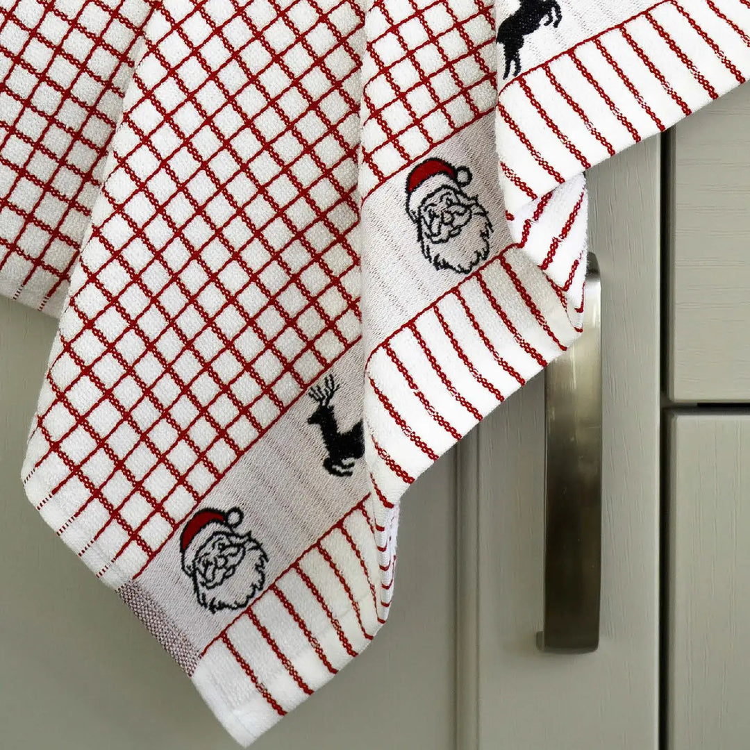 Santa Jacquard Weave Tea Towel