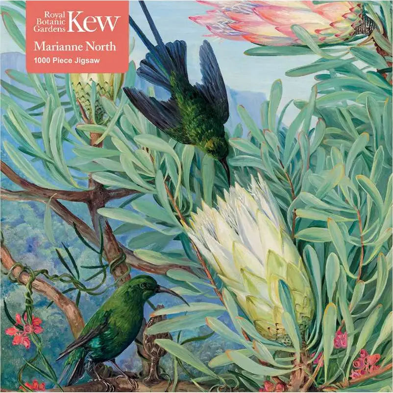Honeyflowers and Honeysuckers Adult Sustainable Jigsaw Puzzle by Marianne North