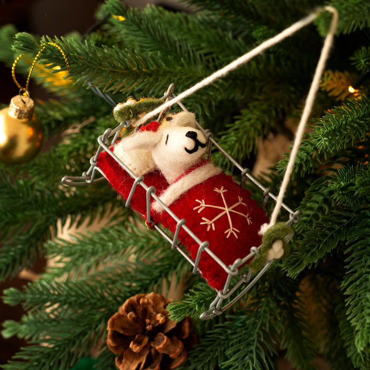 Dalmatian Puppy in Cot Felt Decoration