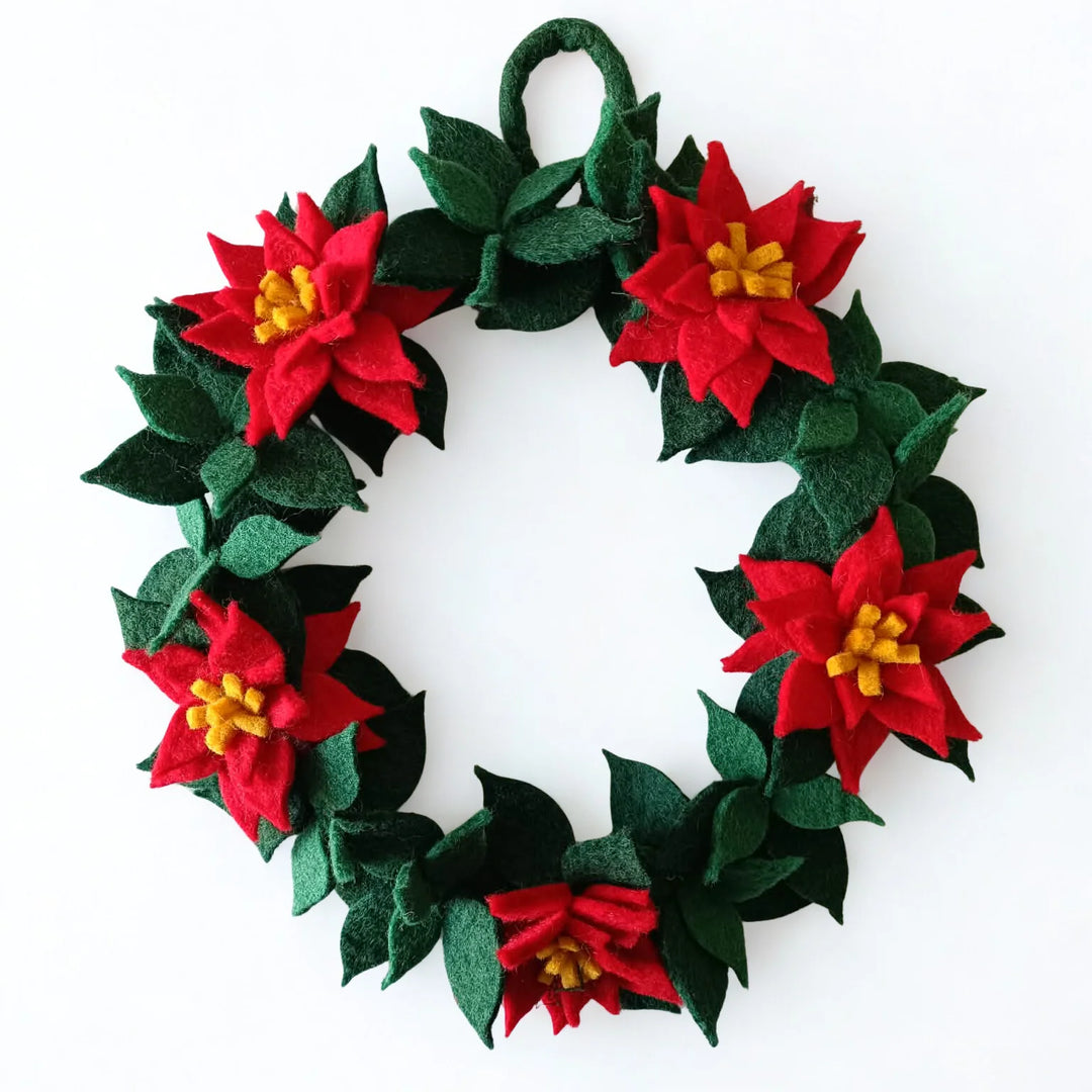 Poinsettia Felted Wreath