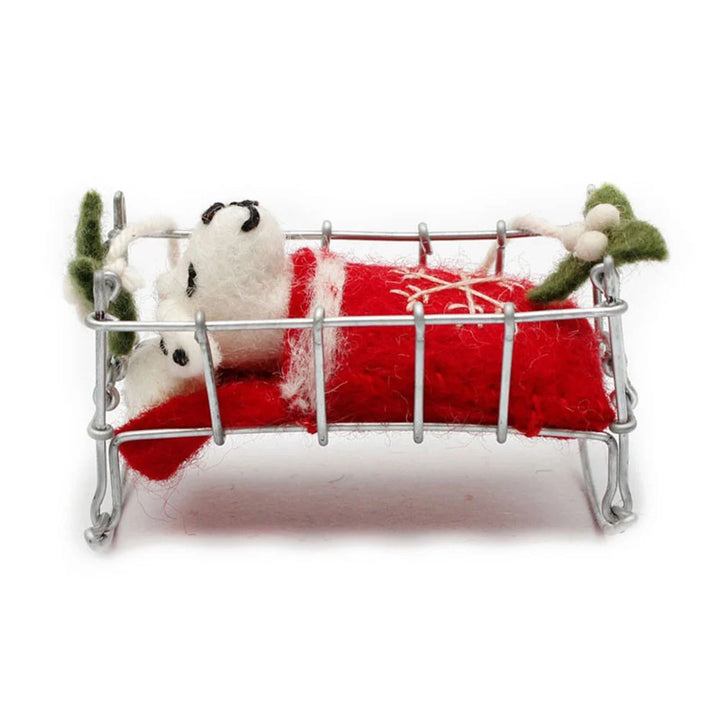 Dalmatian Puppy in Cot Felt Decoration