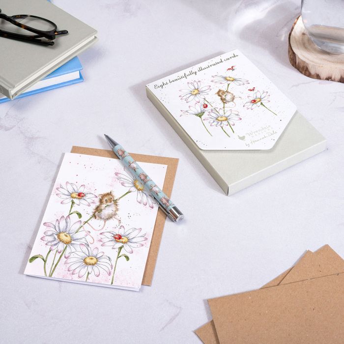 'Oops A Daisy' Mouse Notecard 8 Pack